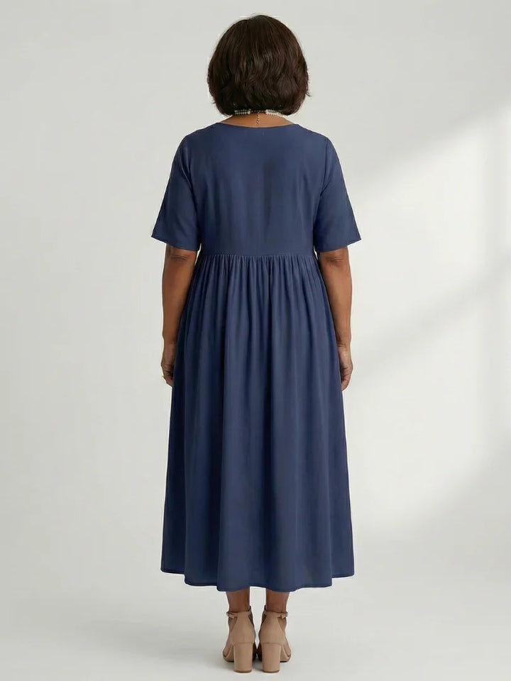 Ciren | Simple Gather Midi Dress