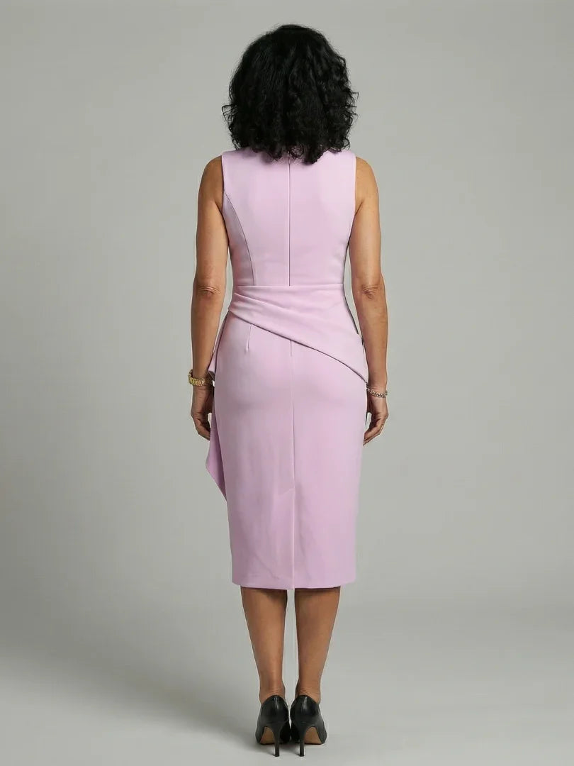 Oriel | Asymmetric Drape Midi Dress