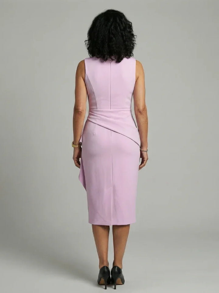 Oriel | Asymmetric Drape Midi Dress