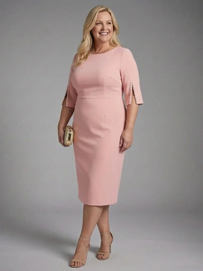 Amaris | Split Sleeve Fitted Midi Dress
