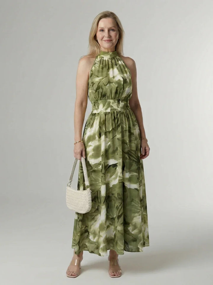 Sylin | Gathered Halter Midi Dress
