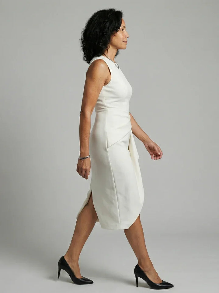 Oriel | Asymmetric Drape Midi Dress