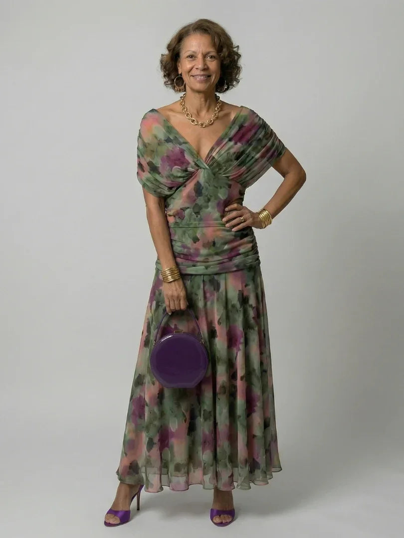 Calen | Off Shoulder Flow Midi Dress