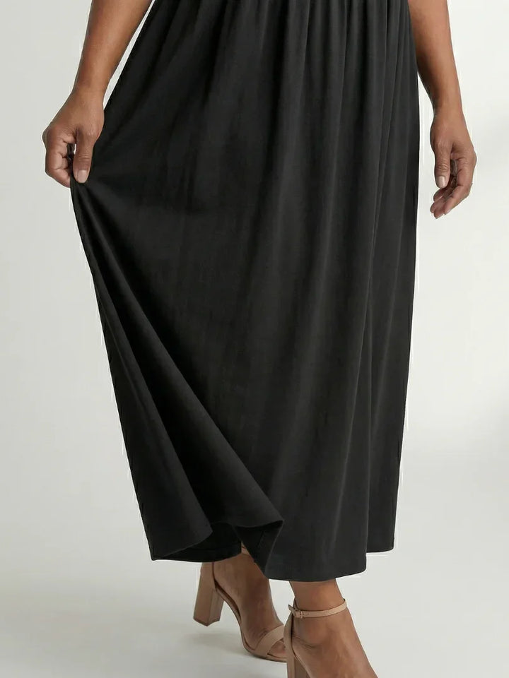 Ciren | Simple Gather Midi Dress