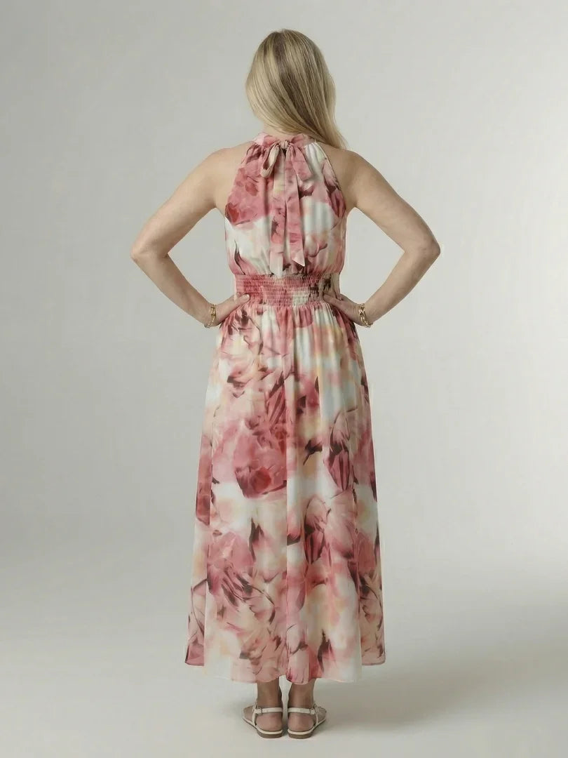 Sylin | Gathered Halter Midi Dress