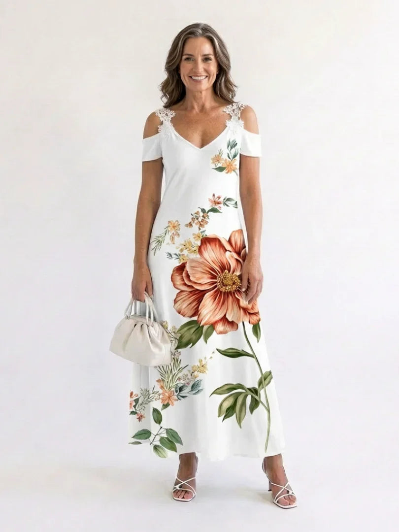 Camila | Floral Off-Shoulder A-Line Midi Dress