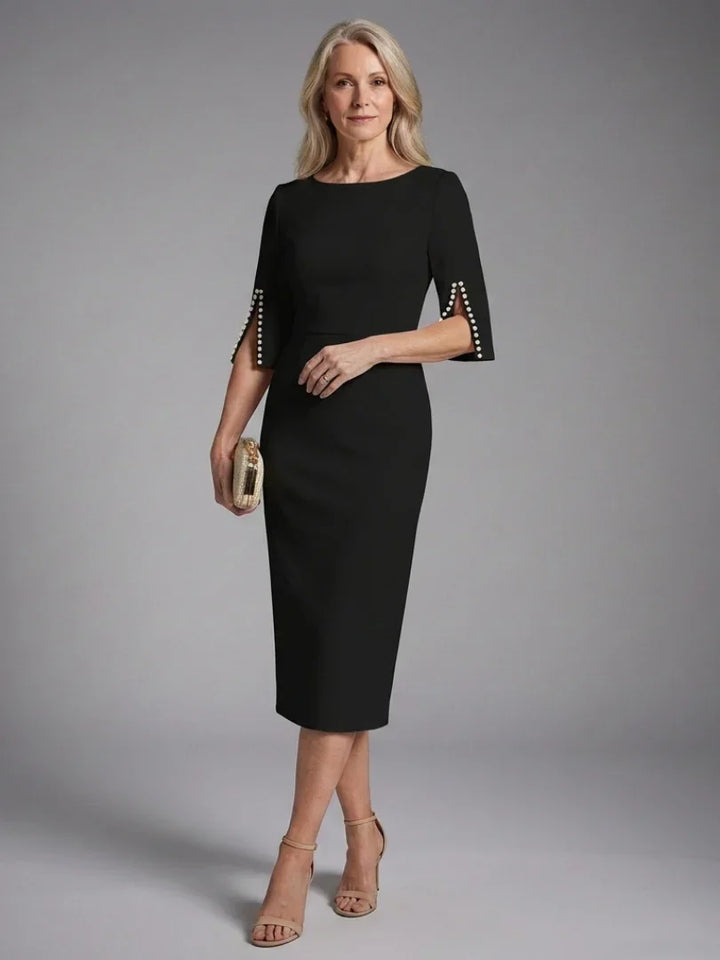 Amaris | Split Sleeve Fitted Midi Dress