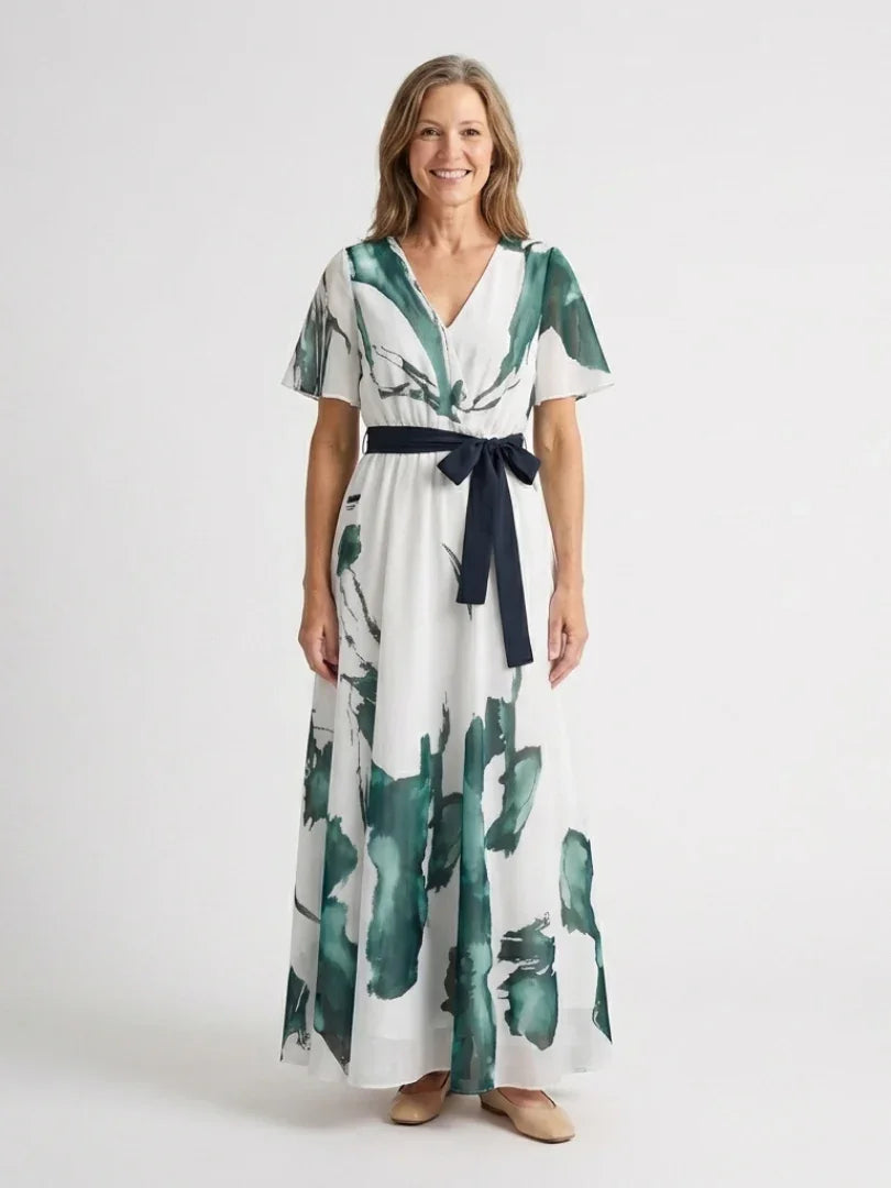 Madison | Flutter Sleeve Belted Maxi Dress
