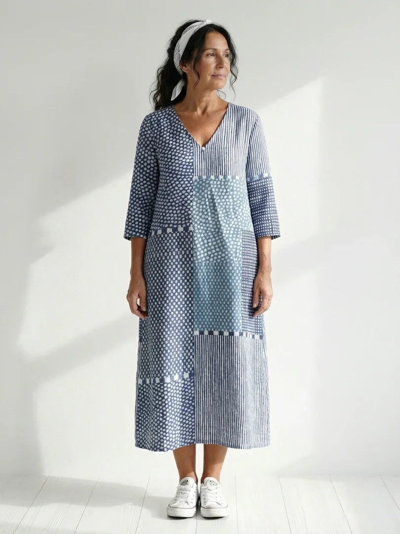 Nolan | Fit Patchwork Midi Dress