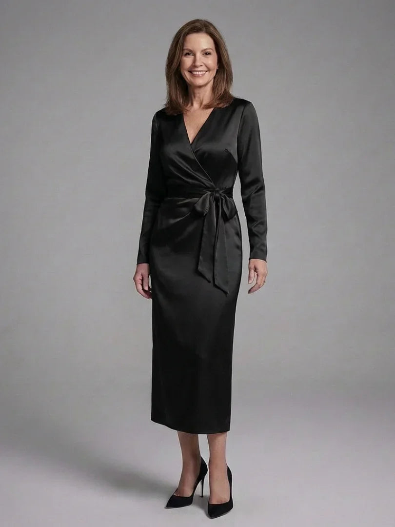 Alouette | Long Sleeve Wrap Tie Midi Dress