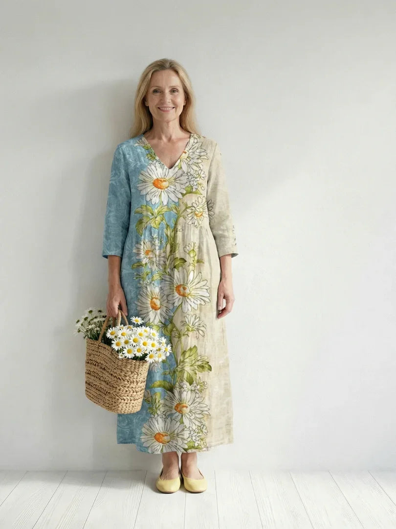 Elliot | Light Daisy Midi Dress