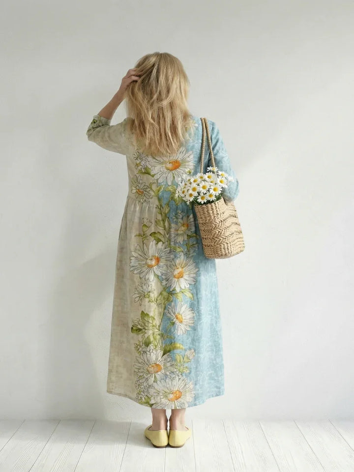 Elliot | Light Daisy Midi Dress