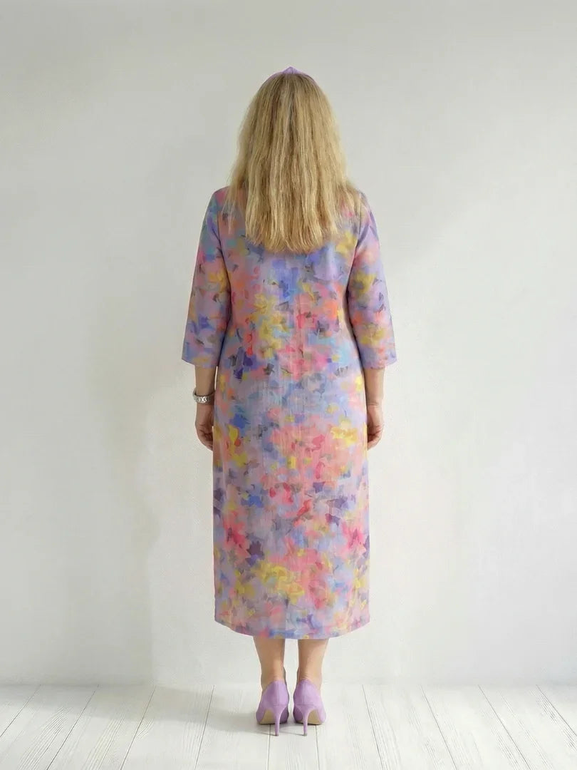 Benson | Abstract Floral Midi Dress