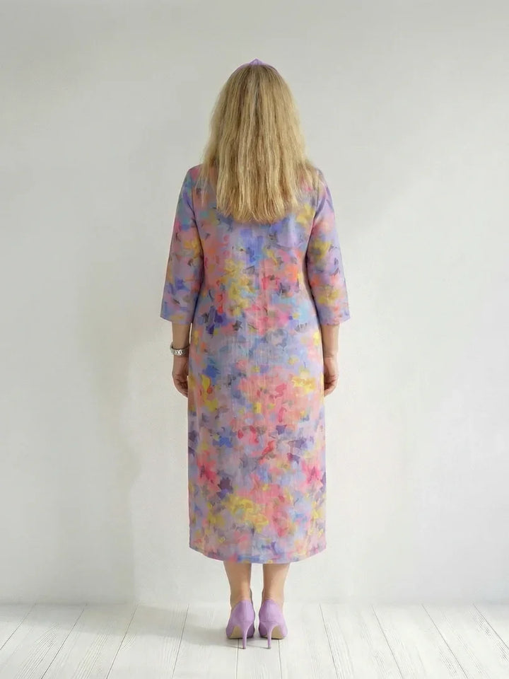 Benson | Abstract Floral Midi Dress