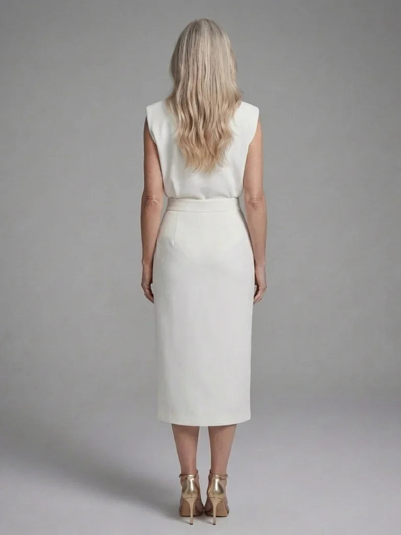 Anouk | Cap Sleeve Asymmetric Midi Dress