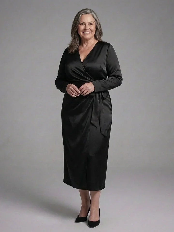 Alouette | Long Sleeve Wrap Tie Midi Dress