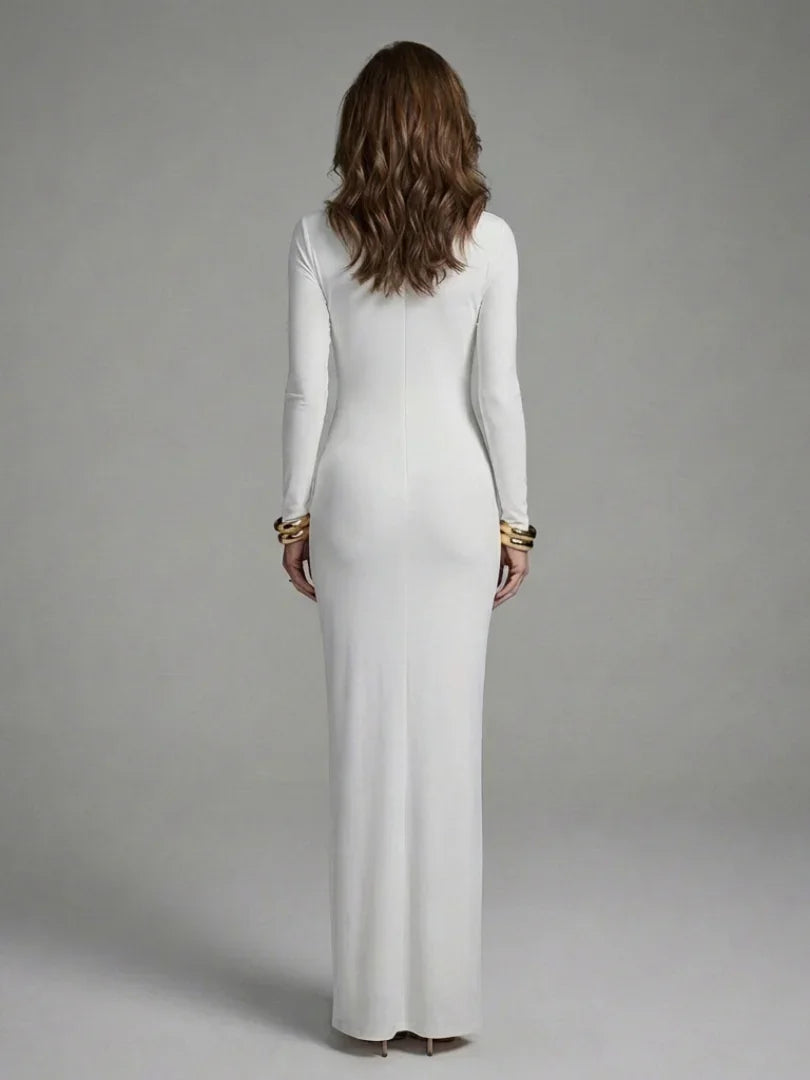 Jessamine | Long Sleeve Cutout High Neck Maxi Dress