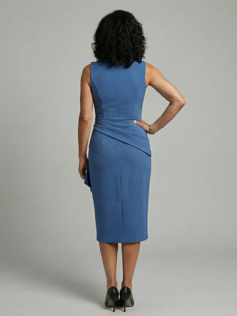 Oriel | Asymmetric Drape Midi Dress