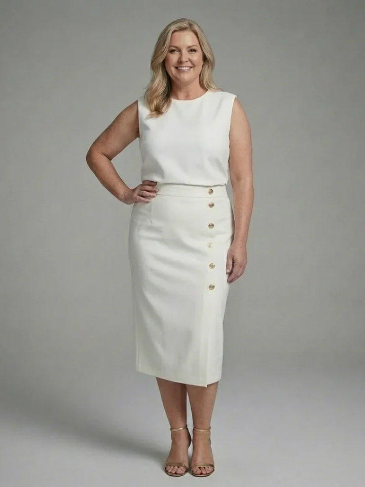 Anouk | Cap Sleeve Asymmetric Midi Dress