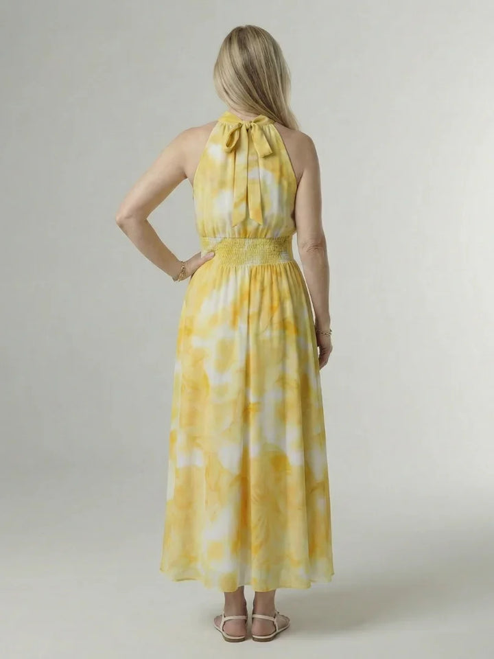 Sylin | Gathered Halter Midi Dress