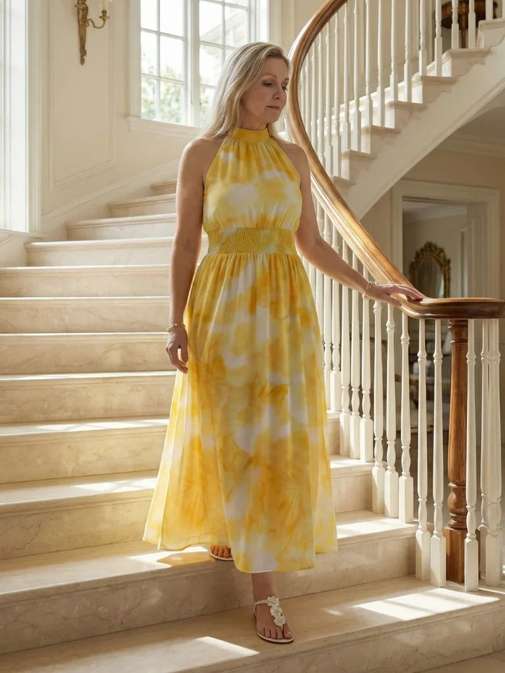 Sylin | Gathered Halter Midi Dress