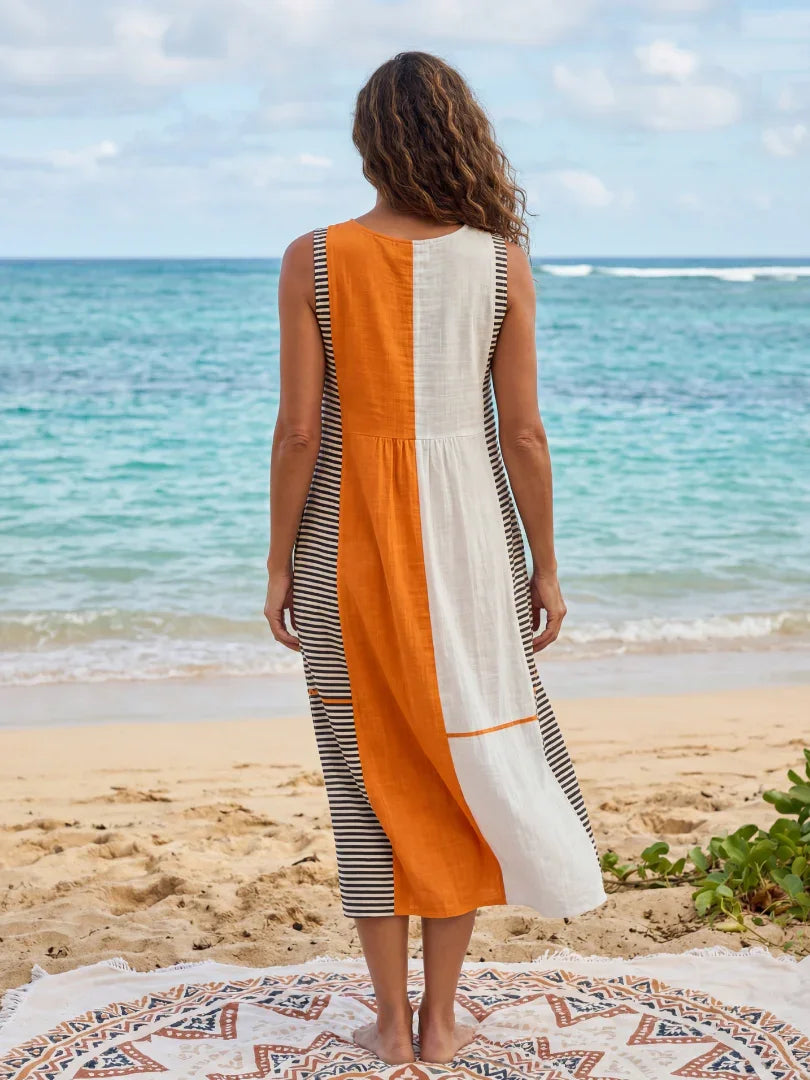Owen | Color Block Stripe Midi Dress
