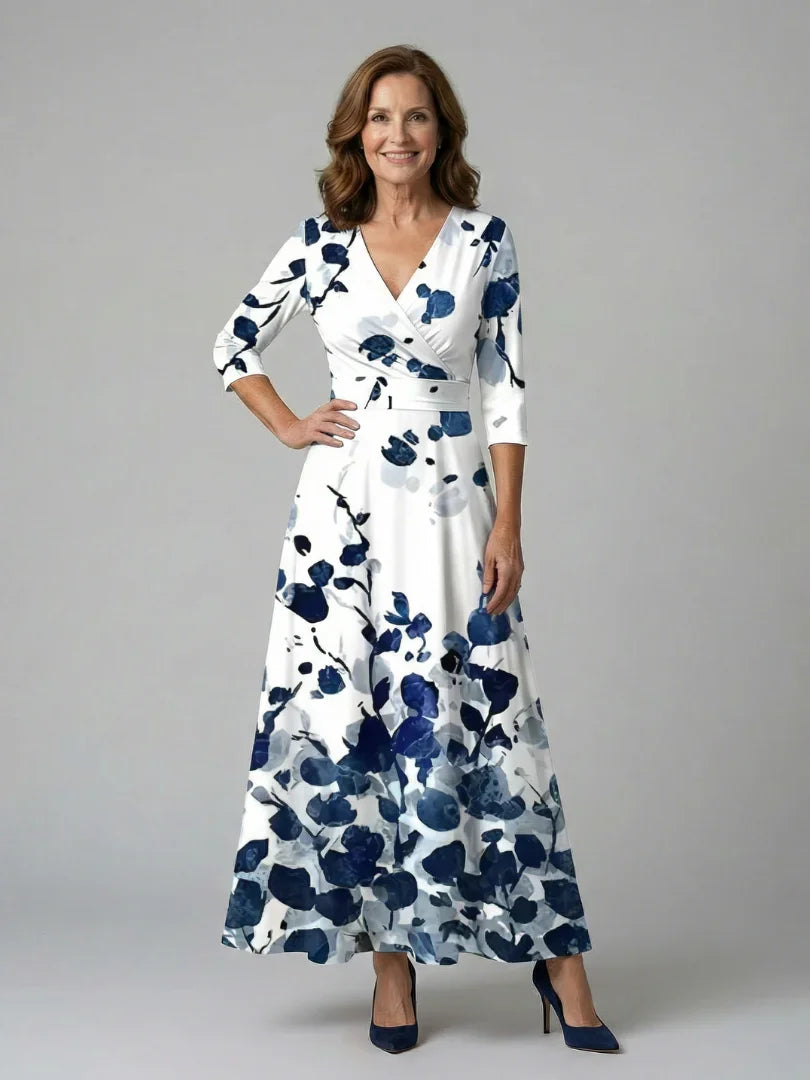 Celine | Cross Wrap Neck Midi Dress