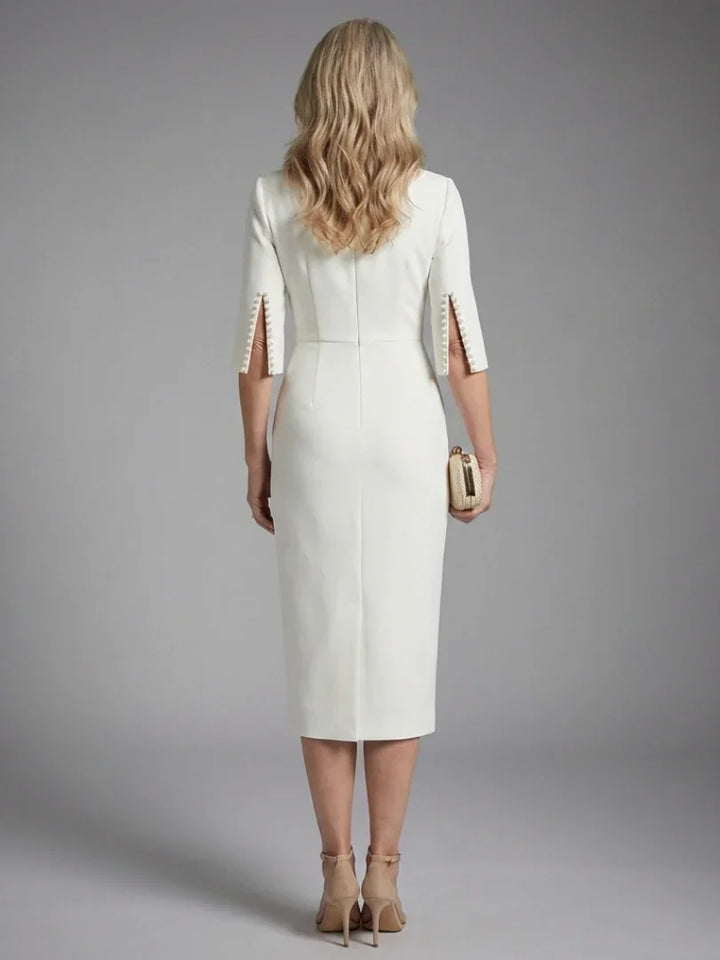 Amaris | Split Sleeve Fitted Midi Dress