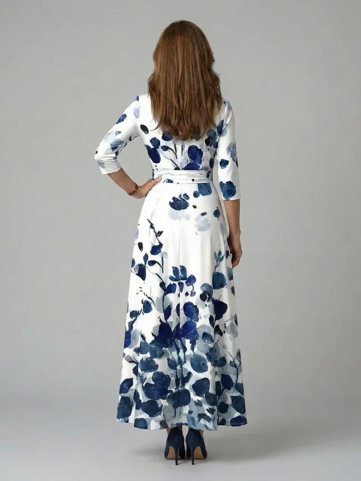 Celine | Cross Wrap Neck Midi Dress