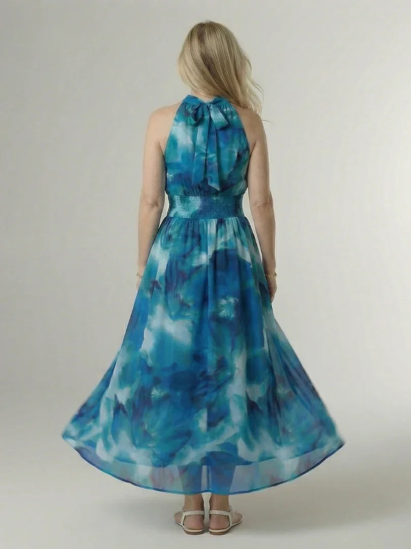 Sylin | Gathered Halter Midi Dress