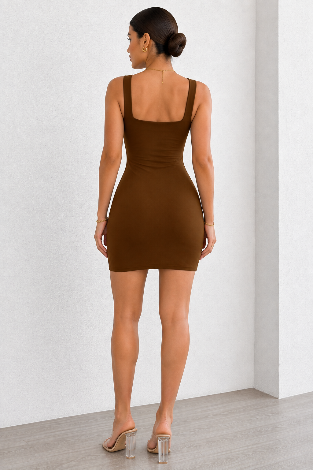 Azure | Fit-and-Flare Square Neck Dress