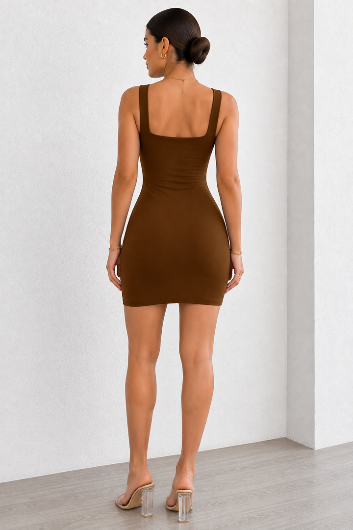 Azure | Fit-and-Flare Square Neck Dress
