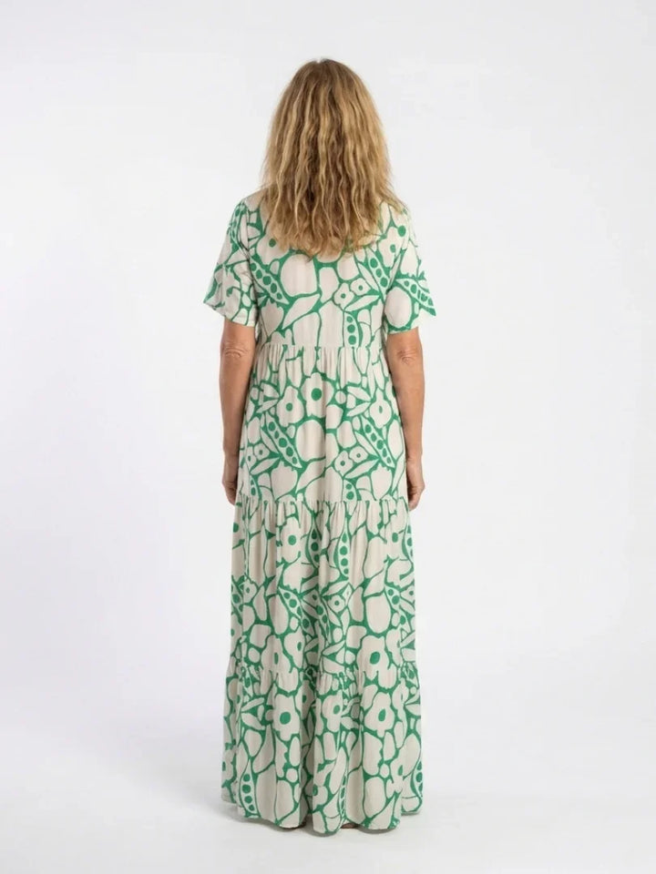 Zuleika | Short Sleeve V Neck Floral Midi Dress
