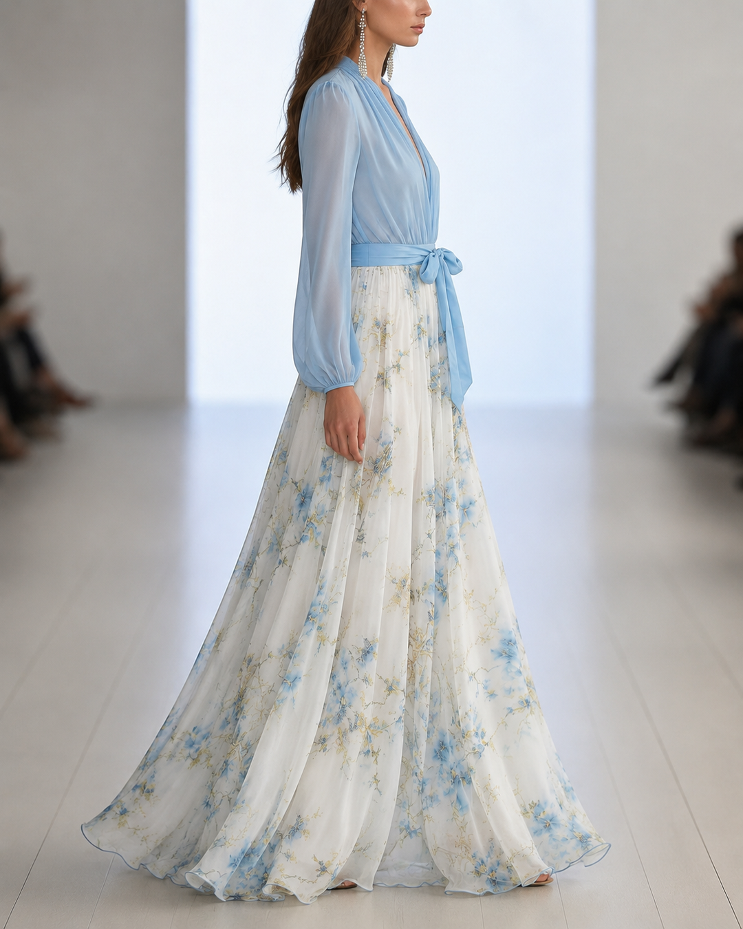 Elanthea | Sheer Bodice Floral Maxi Dress