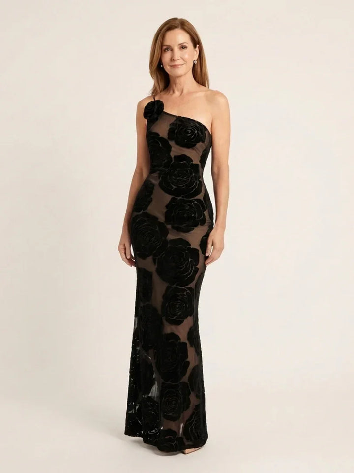 Cressida | One Shoulder Floral Lace Maxi Dress