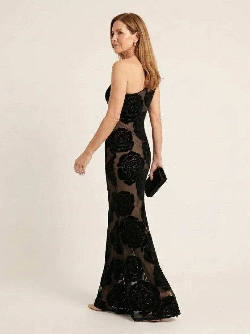 Cressida | One Shoulder Floral Lace Maxi Dress