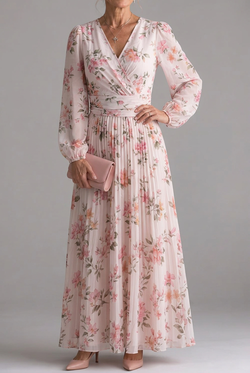 Musal | Long Sleeve Natural Flow Midi Dress