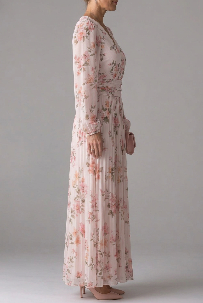 Musal | Long Sleeve Natural Flow Midi Dress
