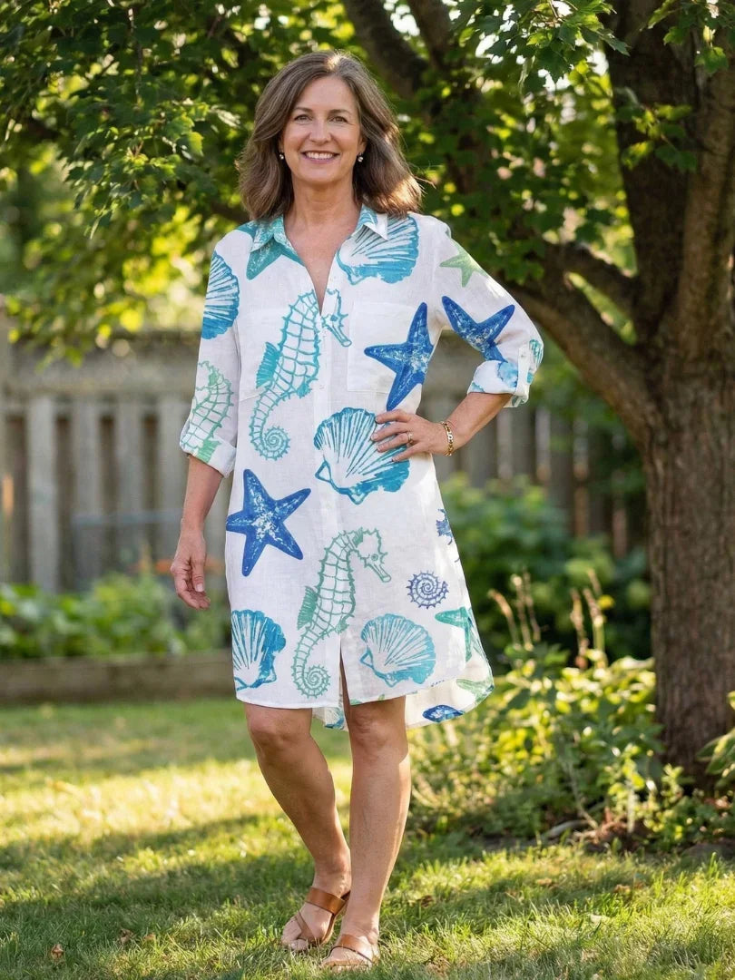 Noemi | Long Sleeve Tie Dye Shirt Dress