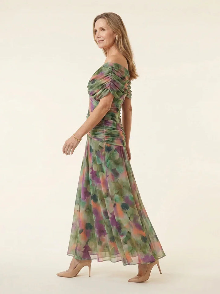 Maristelle | Off Shoulder Twist Front Midi Dress