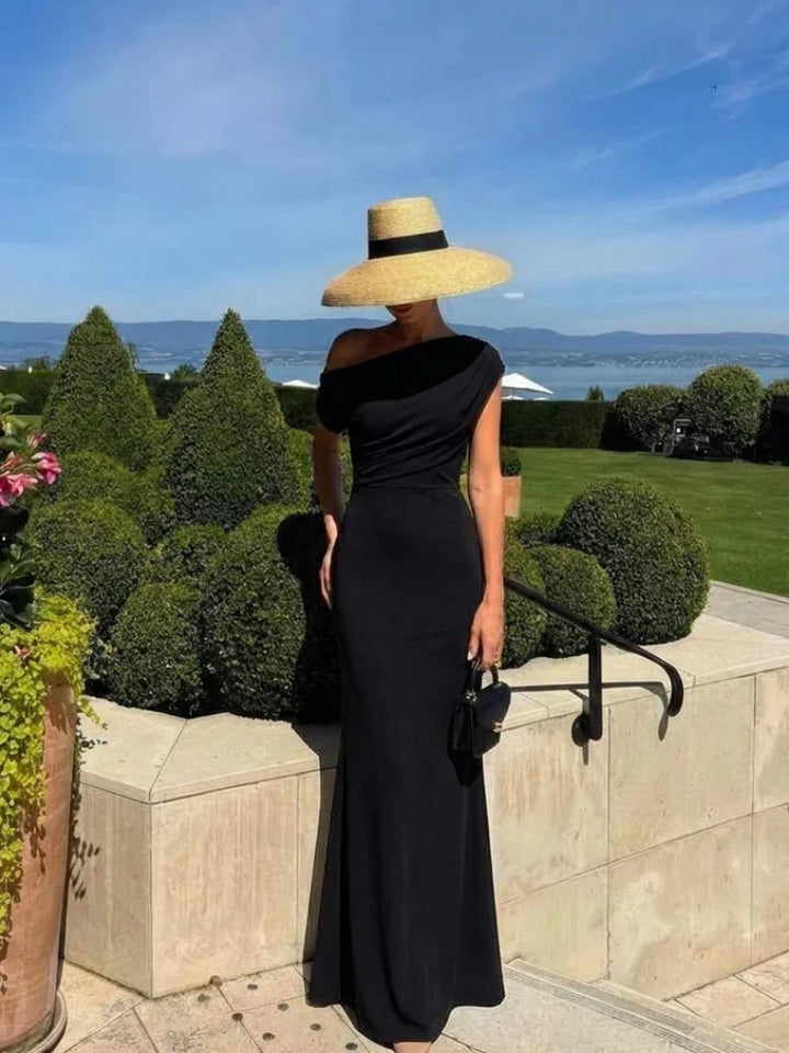 Calista | One Shoulder Draped Maxi Dress