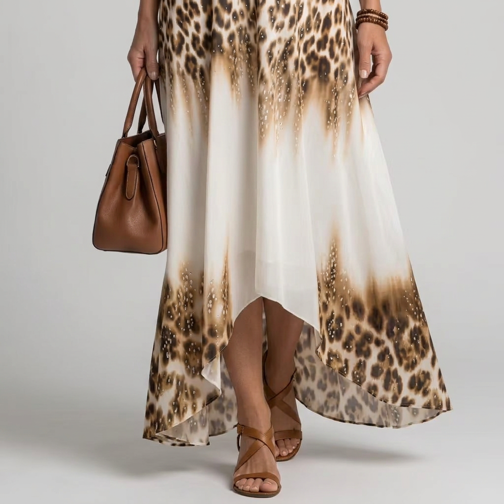 Orlune | Women’s Halter Pleated Maxi Dress with Ombre Detail