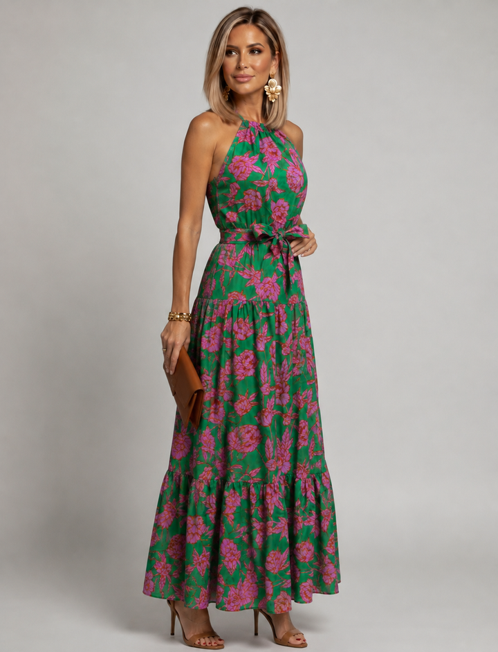 Rowen | Draped Halter Midi Dress