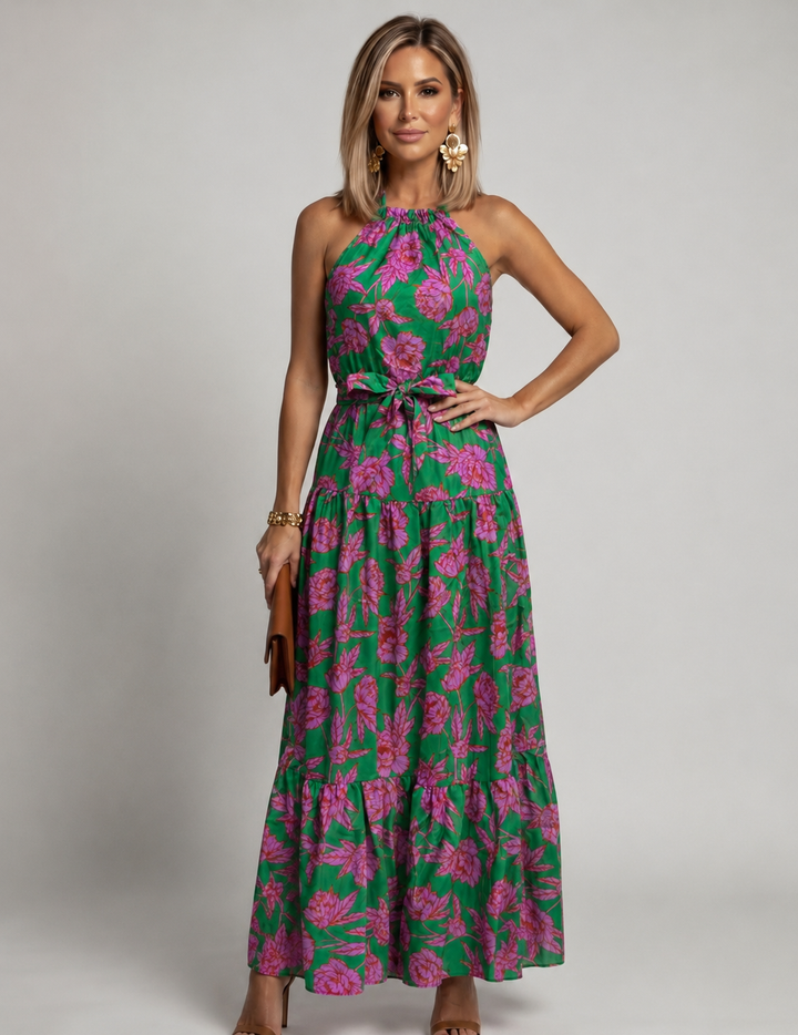 Rowen | Draped Halter Midi Dress