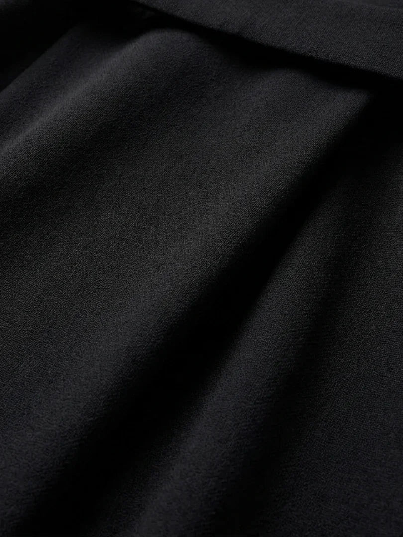 Sereia | Waist Defined Cape Sleeve Asymmetric Midi Dress