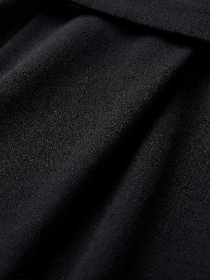 Sereia | Waist Defined Cape Sleeve Asymmetric Midi Dress
