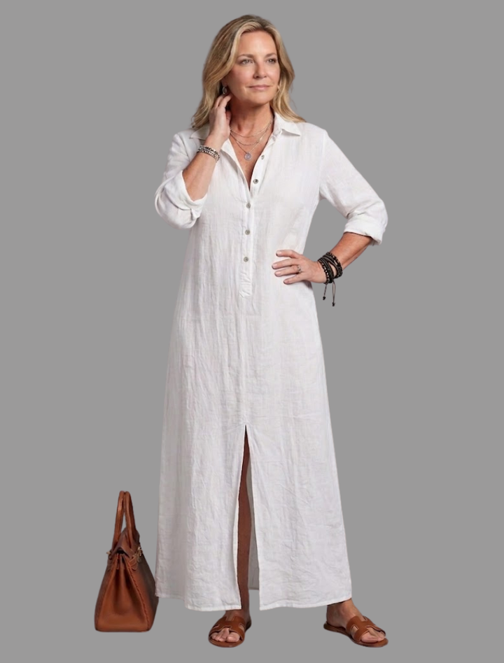 Veronica | Long Sleeve Relaxed Silhouette Maxi Dress