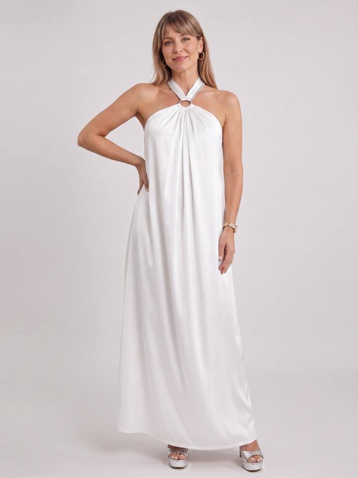 Avelen | Women’s Dress with Halter Neckline and Ring Detail