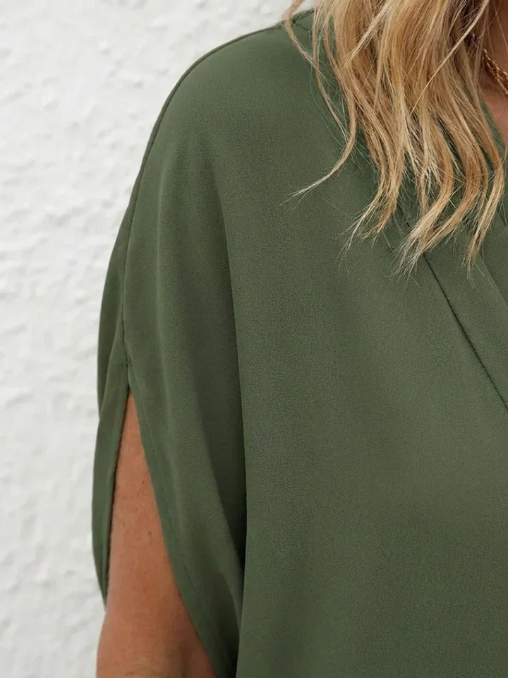 Calanthe | Draped V Neck Shift Dress