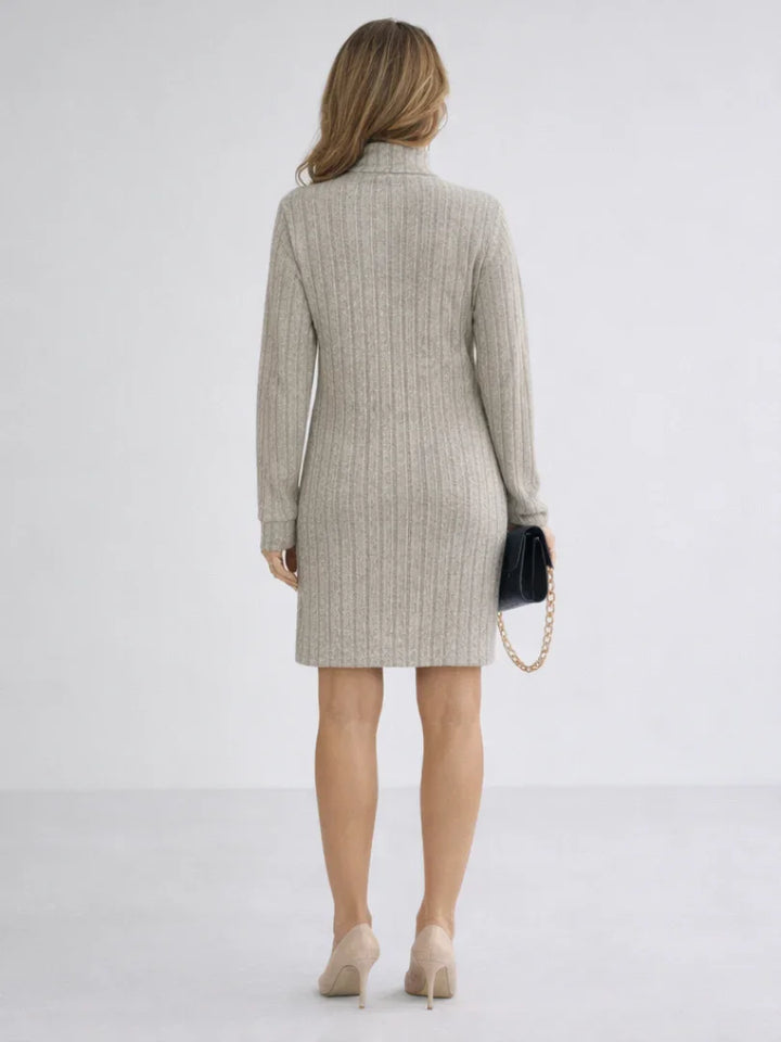 Margot | Ribbed Knit Turtleneck Dress